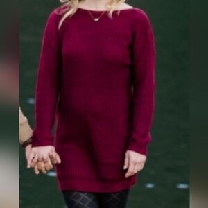 Lulu's Deep Red Knit Dress